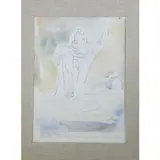 Amerigo Bartoli, Compositions with figures, 1890, couple of mixed media on paper