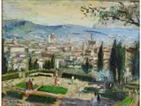 Giulio Salti, View of Florence from Bellosguardo, 1899, oil on faesite