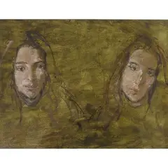 Study for Portrait of a Woman 1995 by Enzo Faraoni, 1920, oil sketch on panel, offered Jun 2020