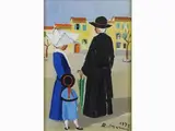 Nun and priest 1972 by Rodolfo Marma, 1923, oil on panel, offered Jun 2020