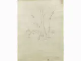 Landascape by Giovanni Fattori, 1825, pencil on paper, offered Jun 2020
