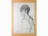 Portrait of a boy 1965 by Nino Tirinnanzi, 1923, pencil on paper, offered Jun 2020
