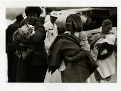 Wayne Miller, Vietnamese orphans arriving in USA 1975, 1918, vintage gelatin-silver print