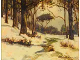 Snowy Landscape by Gino Romiti, 1881, oil on panel, offered Mar 2020