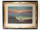 Seascape with figure by Renato Natali, 1883, oil on faesite, offered Mar 2020