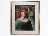 Dino Ferrari, Portrait of a woman 1958, 1914, oil on faesite