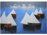 Lido Bettarini, Seascape with Sailing Ships