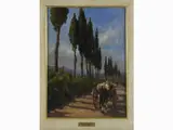 Ovidio Gragnoli, View of the tuscan street with carriage