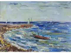 Seascape by Enzo Pregno, 1898, oil on canvas, offered Mar 2020