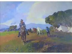 Maremma by Carlo Domenici, 1898, oil on panel, offered Mar 2020