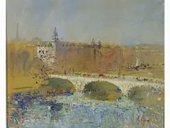The Seine River by Francesco Pagliazzi, 1910, oil on canvas, offered Mar 2020
