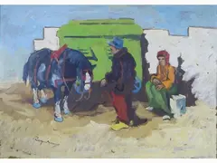 Gitani by Basso Ragni, 1921, oil on faesite, offered Mar 2020