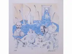 Composition with Figures by Antonio Possenti, 1933, lithograph, offered Mar 2020