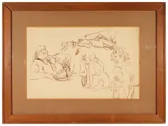 Study for figures by Vinicio Berti, 1921, ink on paper, offered Mar 2020