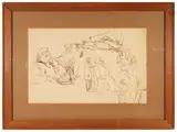 Vinicio Berti, Study for figures, 1921, ink on paper