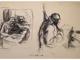 Vinicio Berti, Study for figures and soldier, 1921, ink on paper