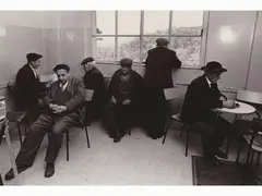 Il circolo degli anziani 1972 by John Launois, 1929, vintage gelatin-silver print on baryta paper, offered Mar 2020