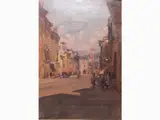 Leopoldo Galeota-Russo, View of a Town, 1868, oil on cardboard