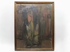 Study for Il Soldo 1910s by Emilio Notte, 1891, mixed media on cardboard, offered Dec 2019