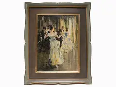Cosimo Privato, Ball Scene, 1899, oil on faesite