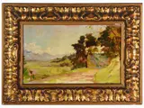 Luigi Cima, Landscape, 1860, oil sketch on cardboard