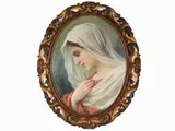 Luigi Cima, Madonna, 1860, oil on oval canvas