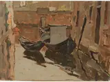 La Venezia a Livorno 1940s by Giovanni Lomi, 1889, oil on panel, offered Dec 2019