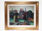 Dino Ferrari, Industrial landscape 1958, 1914, oil on canvas aid on panel