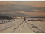 Snowy Landscape by Gino Romiti, 1881, oil on panel, offered Dec 2019