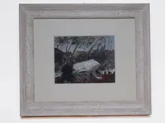 Landscape with figure by Pietro Annigoni, 1910, mixed media on paper, offered Dec 2019