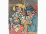 Quinto Martini, The card players, 1908, oil on canvas laid on panel