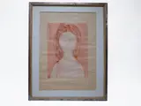 Antonio Bueno, Female Portrait, 1918, monotype on paper