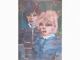 Female figures by Mino Maccari, 1898, oil on faesite, offered Dec 2019
