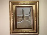 Fortunato Giulio Faini, Ospedaletto fra la neve, 1869, oil on cardboard
