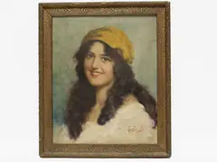 Female Portrait by Guglielmo Zocchi, 1874, oil on canvas, offered Dec 2019