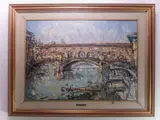 View of the Ponte Vecchio in Florence by Enzo Pregno, 1898, oil on canvas, offered Dec 2019