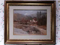 Country landscape with figures by Fortunato Giulio Faini, 1869, oil on panel, offered Dec 2019