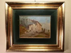 View of a Farmer House by Mario Bordi, 1896, oil on faesite, offered Dec 2019