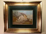 Mario Bordi, View of a Farmer House, 1896, oil on faesite