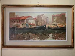 View of Livorno by Basso Ragni, 1921, oil on tavoletta, offered Dec 2019