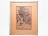 Peasants returning from the fields by Ludovico Tommasi, 1866, mixed media on paper, offered Dec 2019