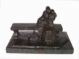 Decimo Passani, Homeless, 1884, bronze figural group