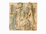 Ceramic Tile by Marcello Fantoni, 1915, lavorata a bassorilievo, offered Oct 2019