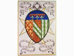 Painted Ceramic Plaque by Galileo Chini, 1873, raffigurante stemma gentilizio, offered Oct 2019