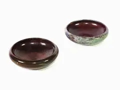 Couple of Ceramic Bowls, Arte della Ceramica Manufacture, 1900 by Galileo Chini, 1873, in ceramica a lustri nei toni del verde chiaro, offered Oct 2019