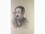 Giovanni March, Female Portrait and Male Portrait, 1894, two pastels on paper