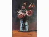 Flowers in a Vase by Sergio Scatizzi, 1918, oil on cardboard, offered Oct 2019
