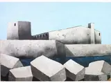 Bruno Pecchioli, Landscapes, 1919, four acrylic paintings on faesite