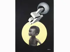 Compositions by Bruno Pecchioli, 1919, two acrylic paintings on faesite, offered Oct 2019
