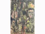 Silvio Polloni, Composition with Faces, 1888, mixed media on paper
